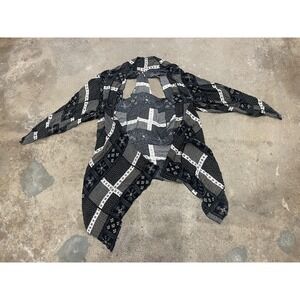 Free People Kimono Jacket‎ Womens XS/S Black Patchwork Boho Open Front